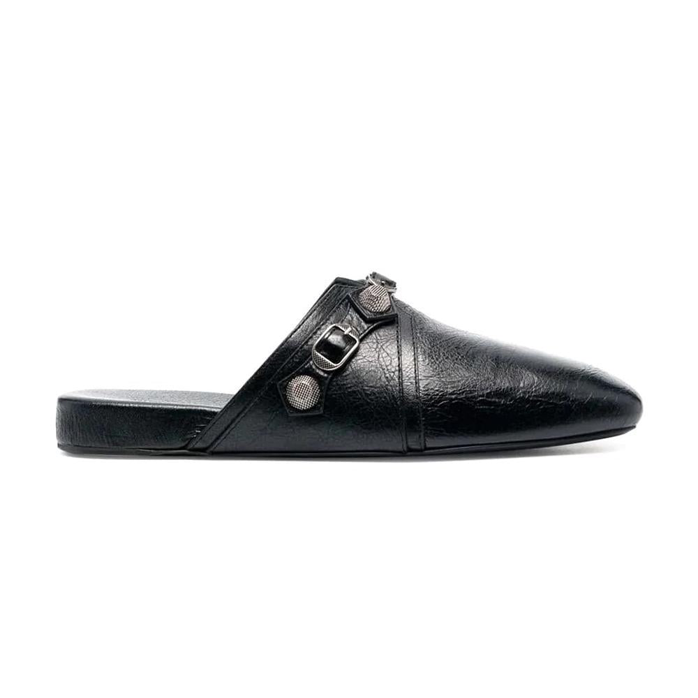 BALENCIAGA Cozy Cagole Lambskin Mule Black Slippers