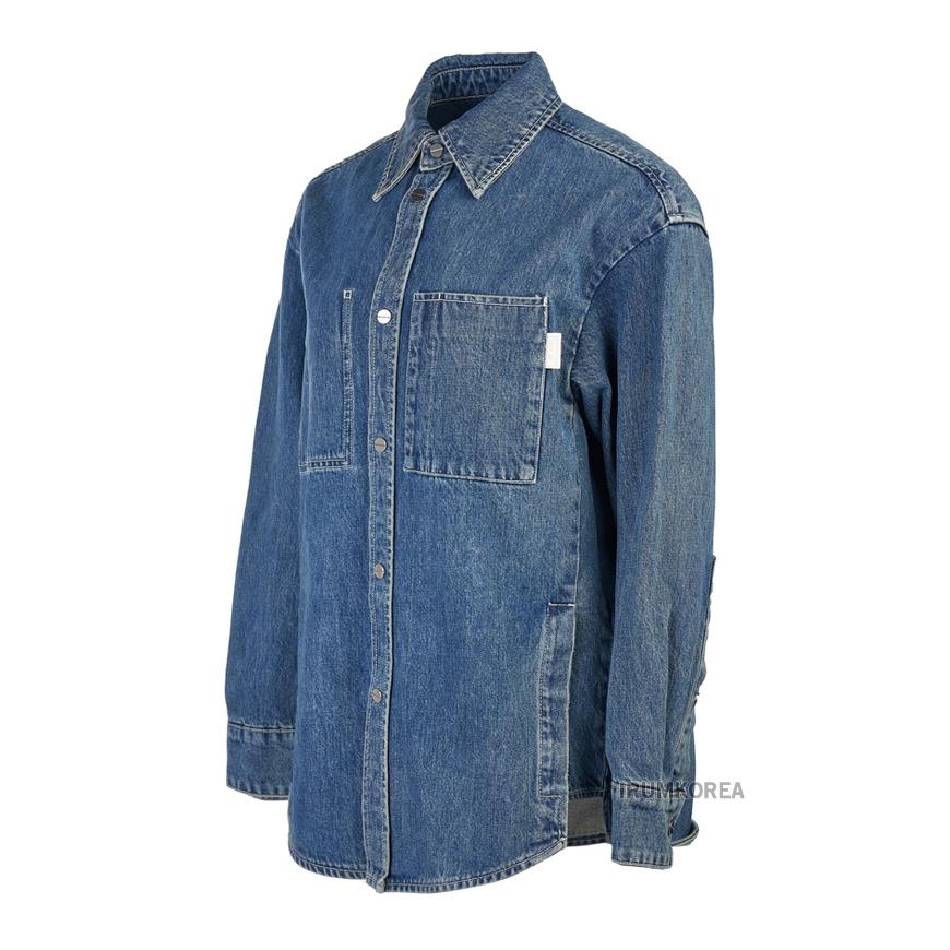 WOOYOUNGMI Blue Denim Back Logo Long Sleeve Shirt M243SH17 983L