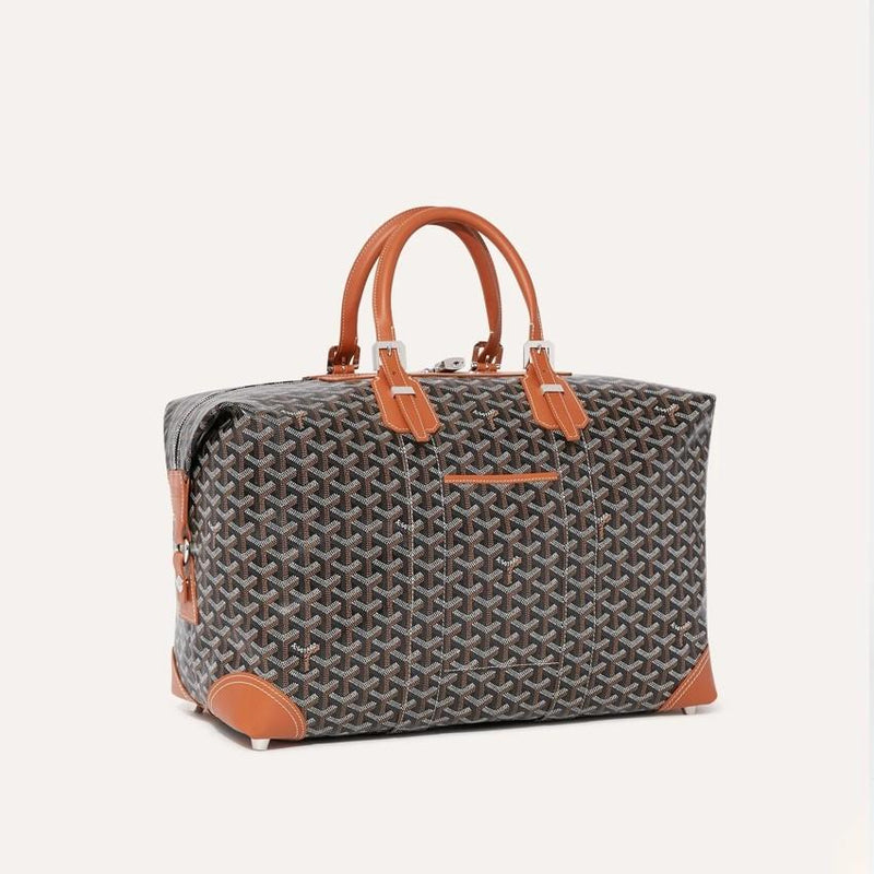 GOYARD Black Tan Brown Bowling 45 Unisex Clutch Bag BOWLIN045 TY01 CL03