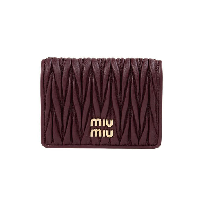 Miu Miu Women’s Small Matelassé Bifold Wallet 5MV021 AFPP F0007