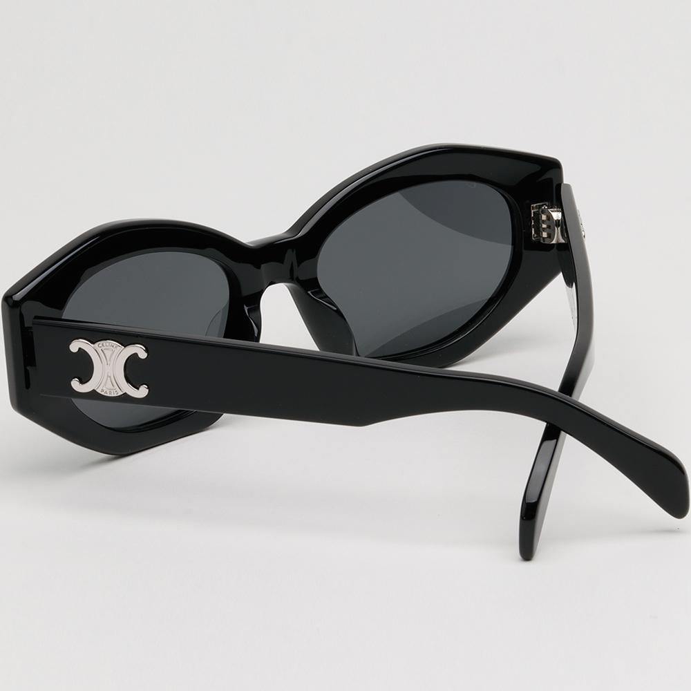 CELINE Triomphe Oval Acetate Sunglasses Unisex CL40238U 01A