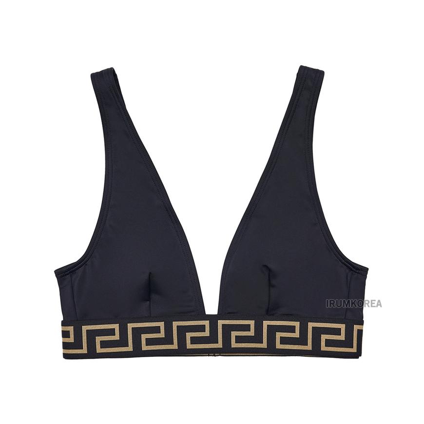 Versace Greca Border Top Swimsuit Black Women’s Swimwear