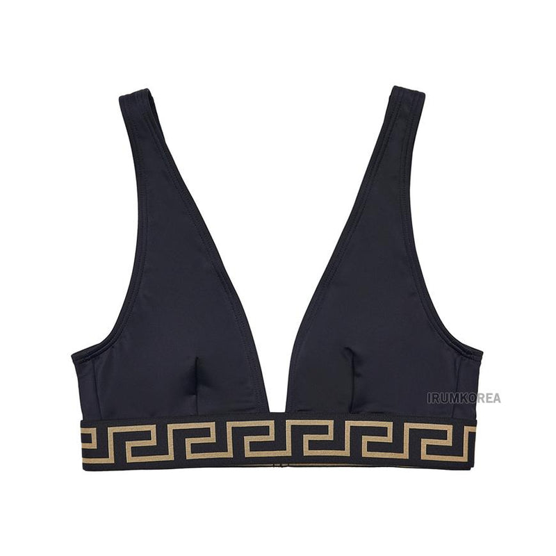 Versace Greca Border Top Swimsuit Black Women’s Swimwear