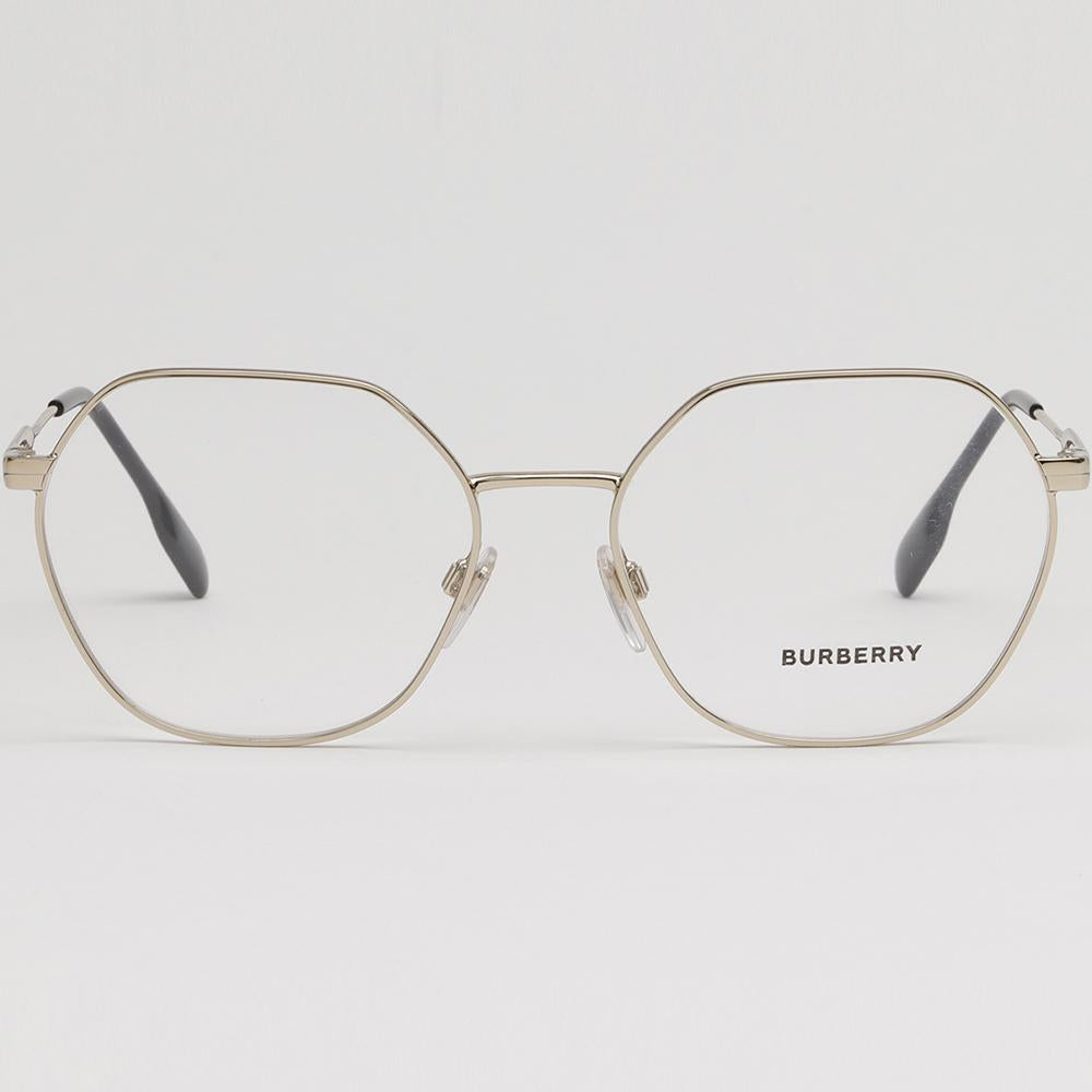 BURBERRY Gold Metal Square Eyeglass Frames ERIN BE1350 1109