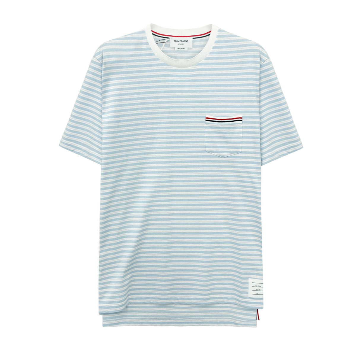 THOM BROWNE Men's Blue Yellow Striped Short-Sleeve T-Shirt MJS205A 452 308
