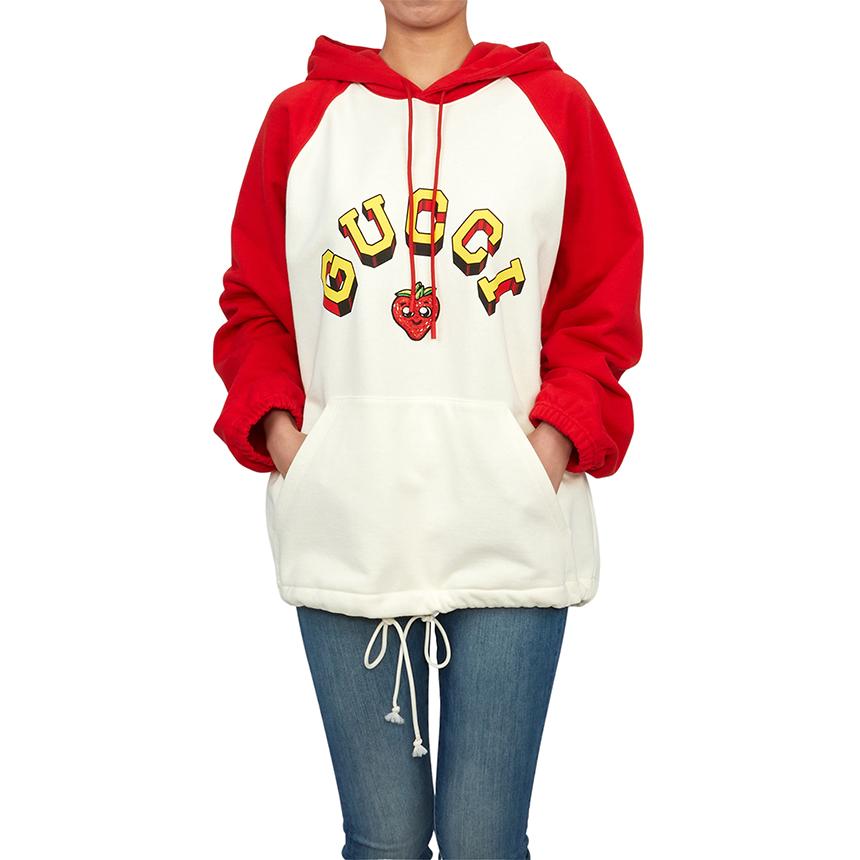 GUCCI Women’s Hooded Sweatshirt Ivory Cotton Hoodie