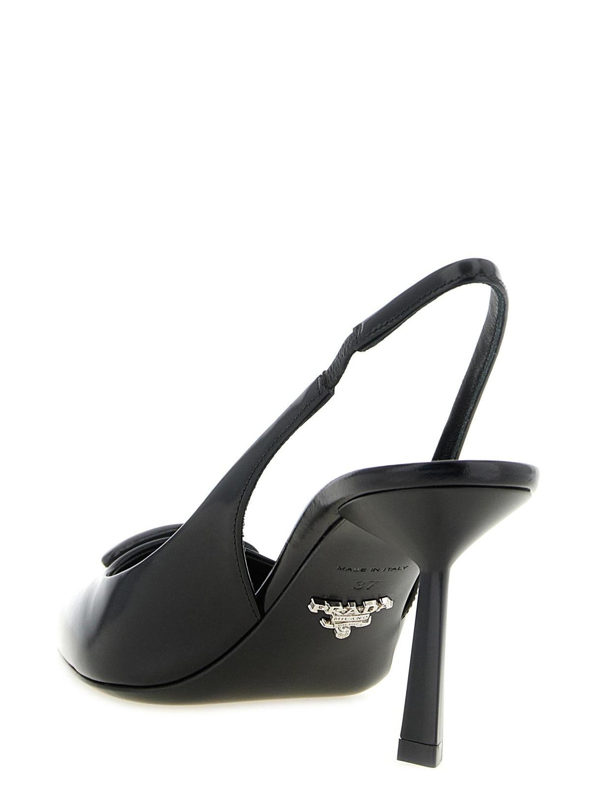 PRADA Black Leather Slingback Pumps