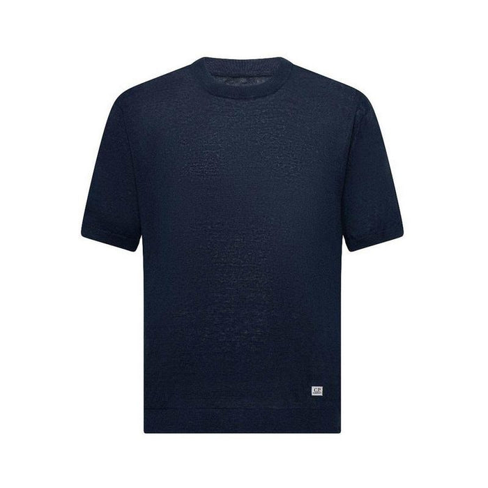 CP Company Logo Patch Short Sleeve Knit Sweater for Men