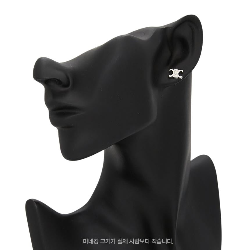 CELINE Triomphe Silver Women's Earrings