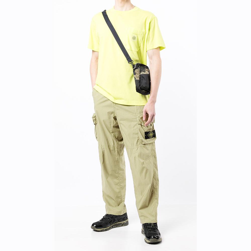 STONE ISLAND Beige Cargo Trousers with Patch Logo Classic Pants