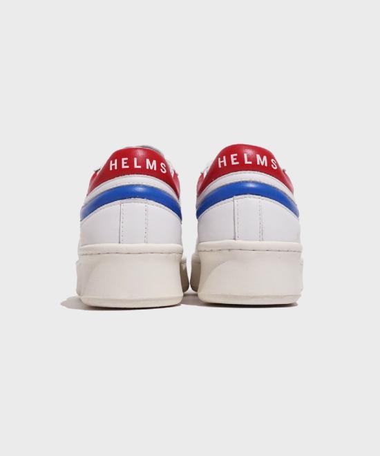 BALENCIAGA Leather Low-Top Sneakers f HELM241PSSN004WH WHITE RED FRENCH BLUE DOM