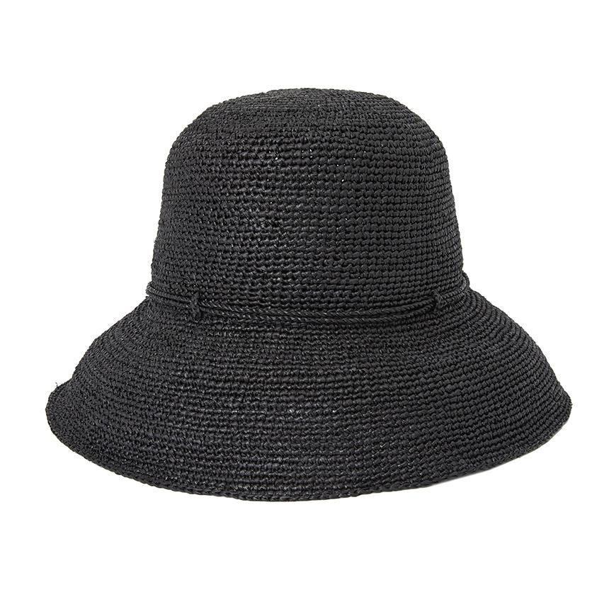 HELEN KAMINSKI Women's Raffia Cloche Hat HAT50330 CHARCOAL