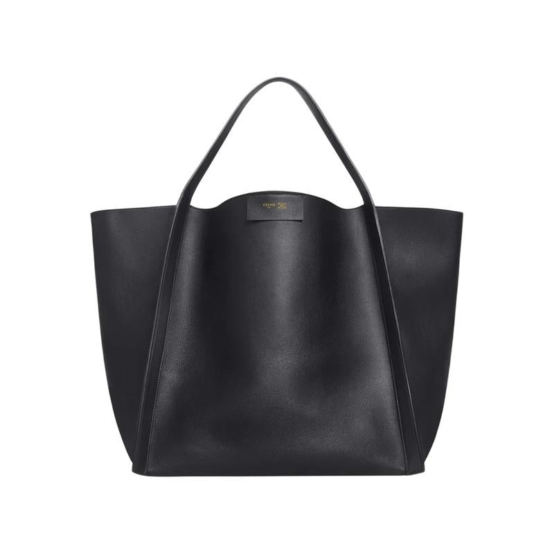 CELINE Medium Cube Tote Bag Black Leather Shoulder Bag