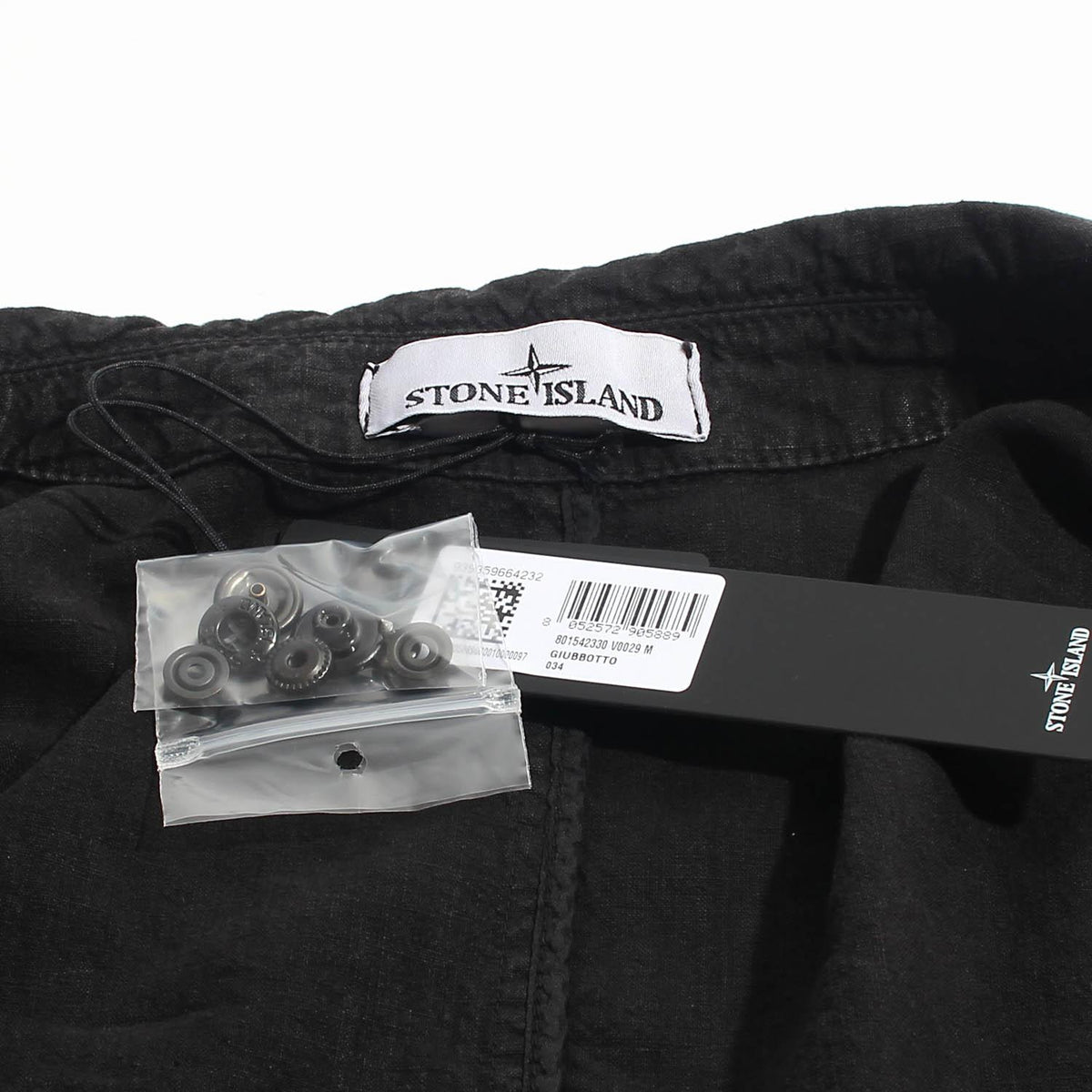 STONE ISLAND Black Tela Lino Nylon-TC Shirt Jacket for Men