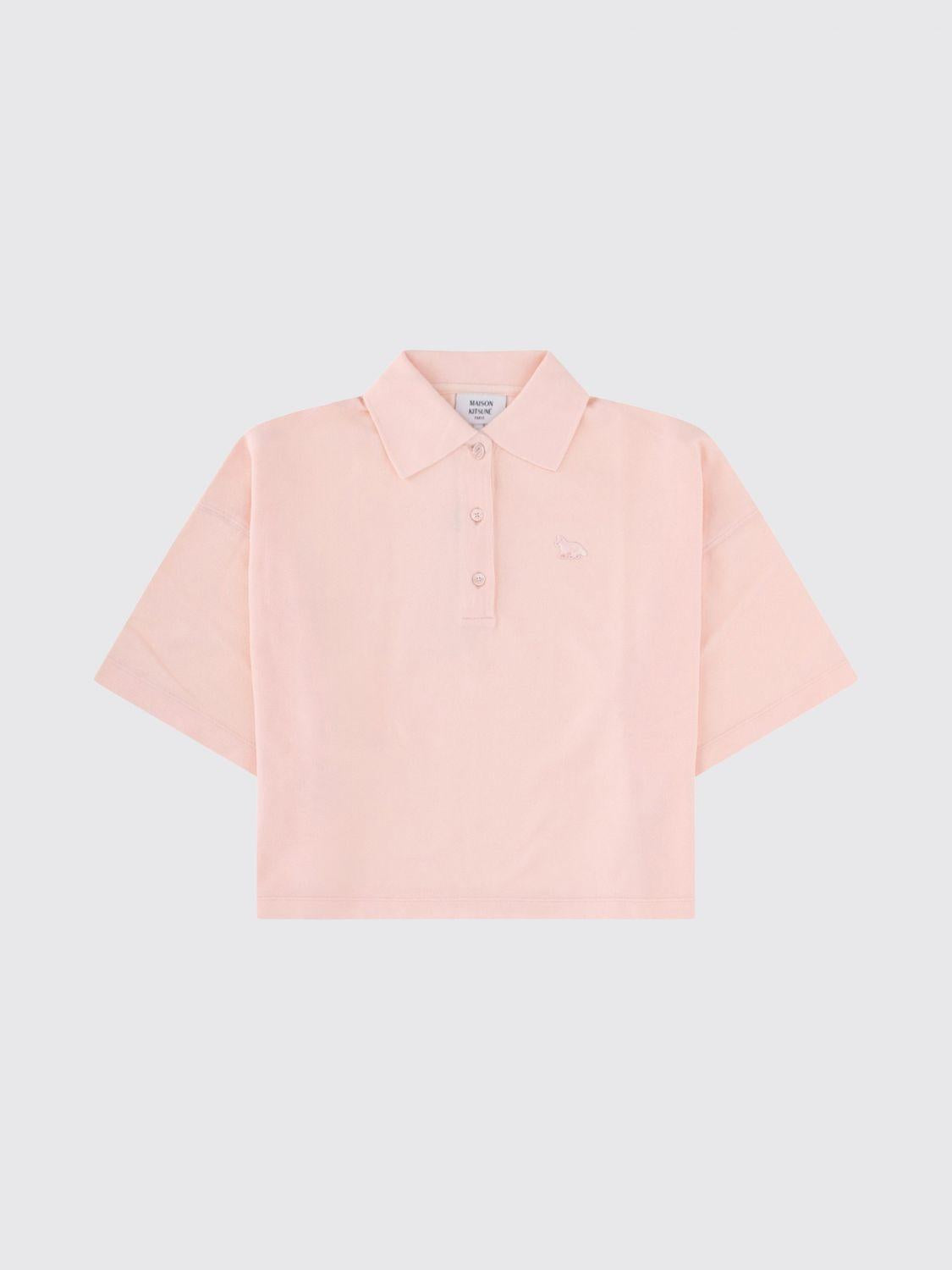 Maison Kitsune Cotton Short Sleeve Polo Shirt Navy Women