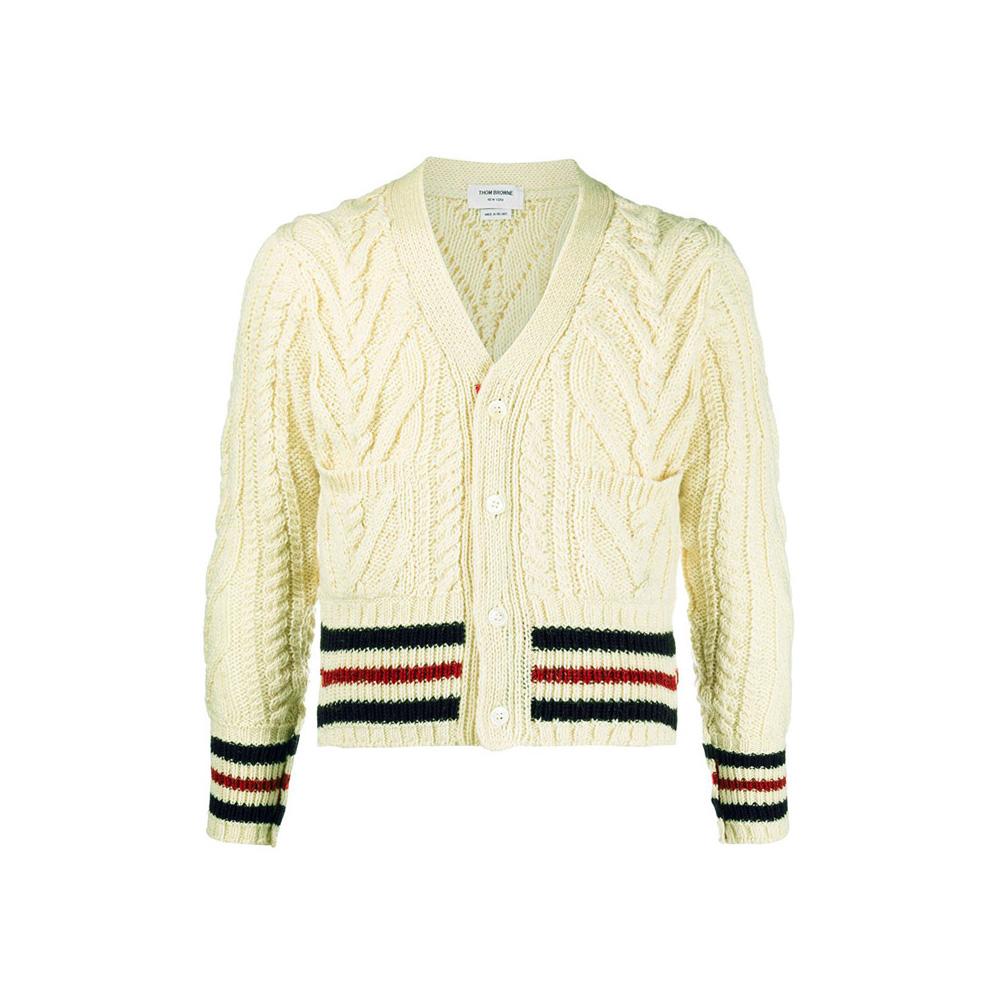 THOM BROWNE Aran Cable Mohair Short Cardigan MKC289A 00278 100