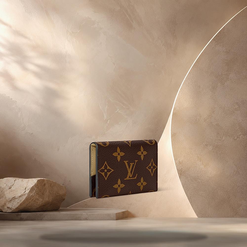 Louis Vuitton Monogram Iced Gold Silver Slim Card Holder M26680