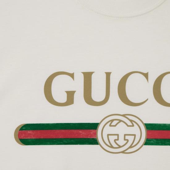 GUCCI White Short Sleeve T-Shirt Men’s Cotton Top