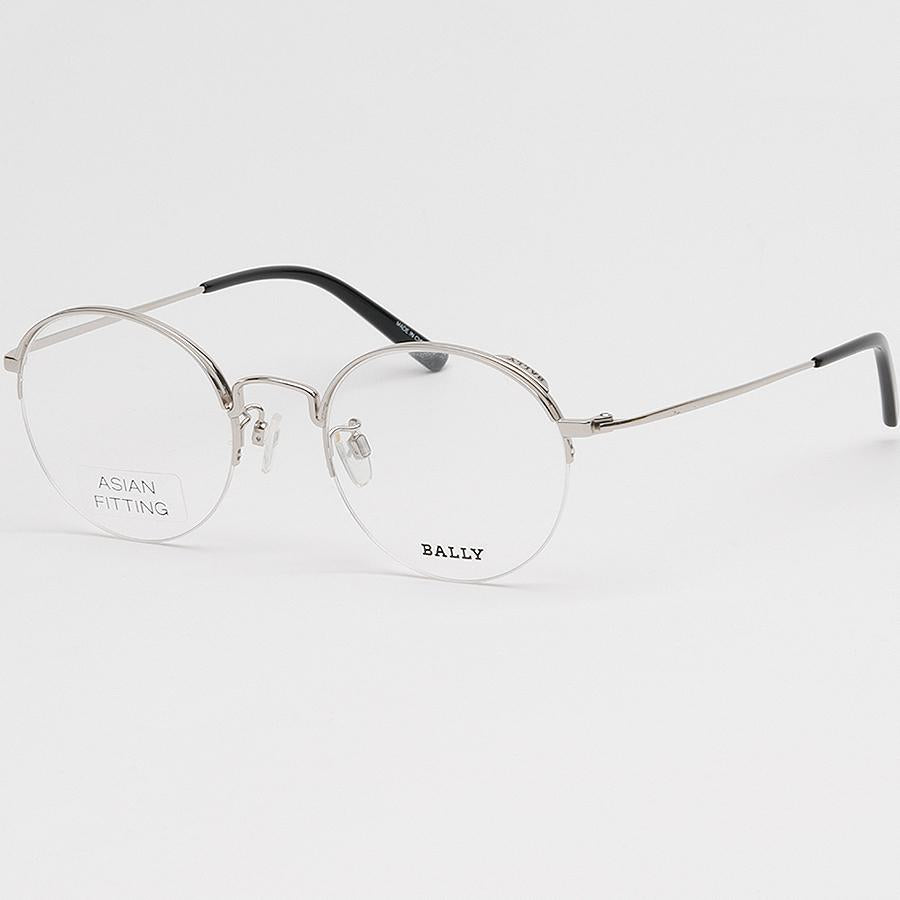 BALLY Asian Fit Round Semi-Rim Metal Eyeglass Frames Unisex BY5009H 016
