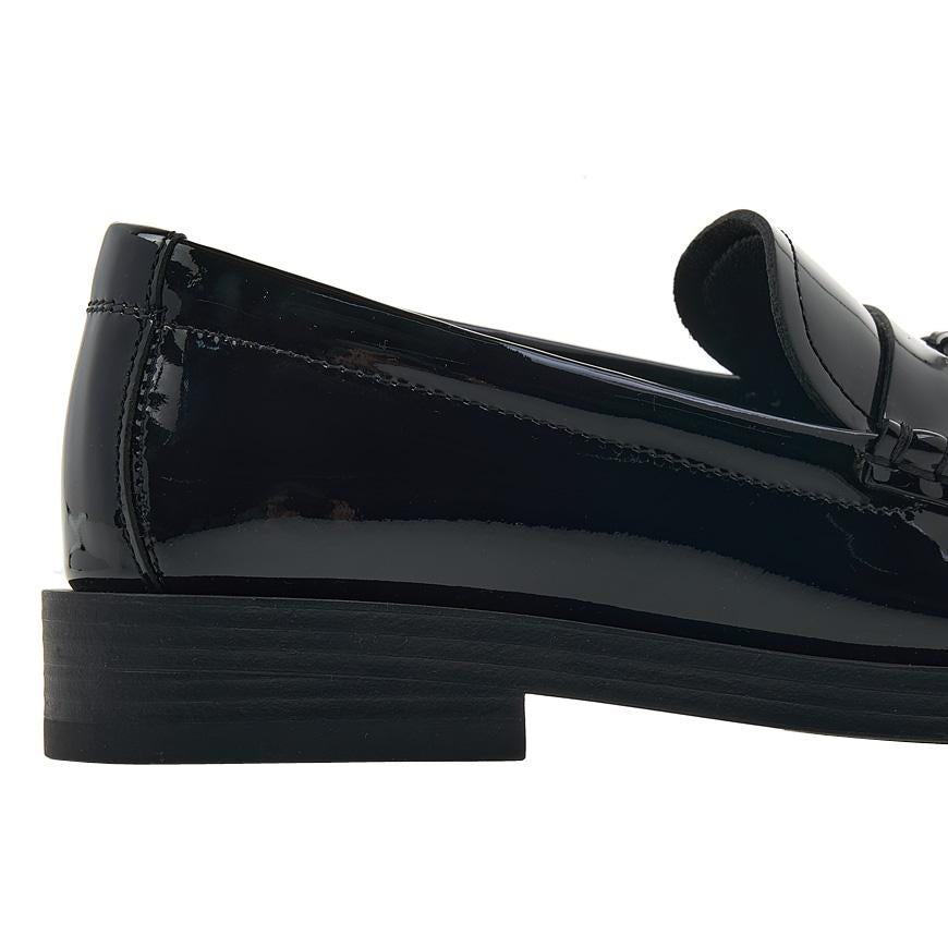 Jimmy Choo Addie Pearl Patent Black Loafers Women