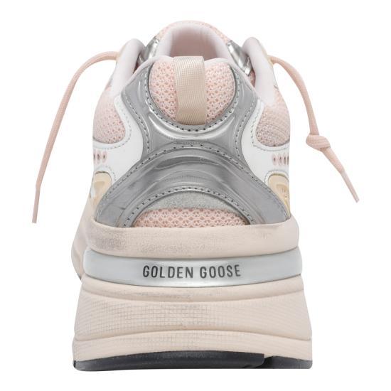 GOLDEN GOOSE White Pink Silver Leather Sneakers