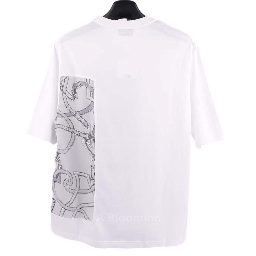 HERMES Men’s Short Sleeve T-Shirt Blanc Cotton White H557900HA90XL