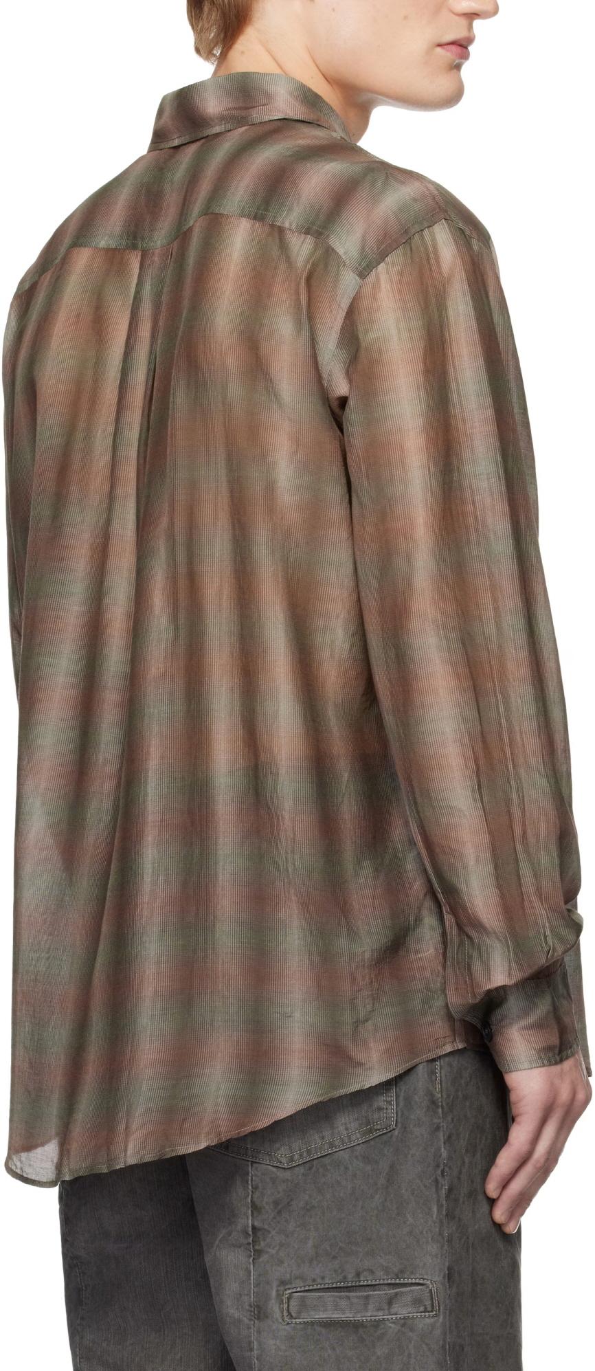 OUR LEGACY Screen Check Cotton Silk Beyond Long Sleeve Shirt M4242BRC
