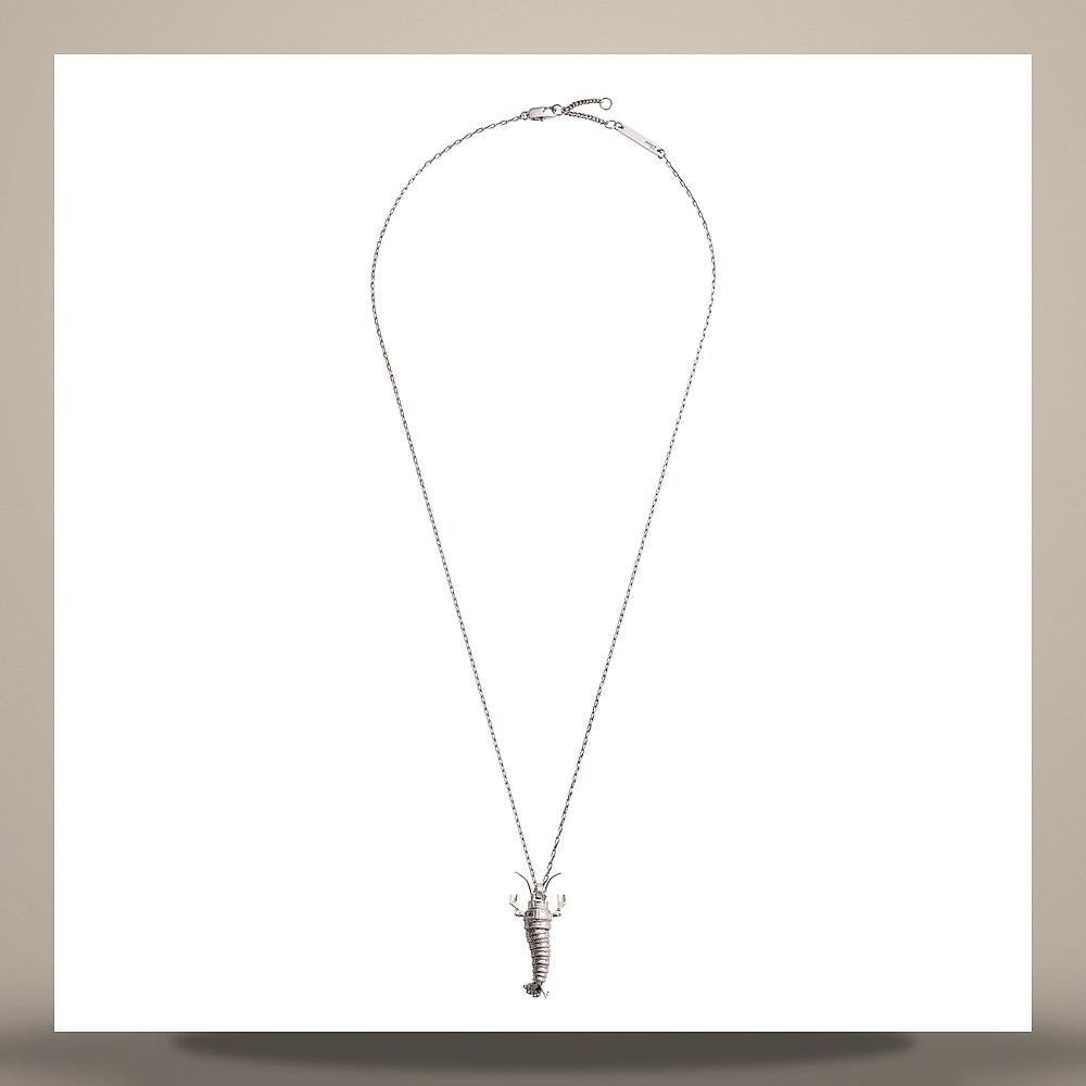 DIOR Silver Couture Charm Crawfish Pendant Necklace N3783HOMST D990