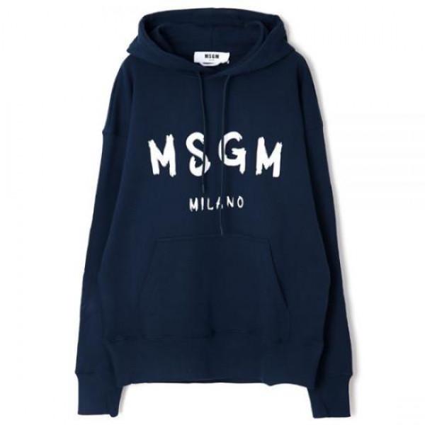 MSGM Brushed Logo Hooded Sweatshirt for Men 3540MM515 237799 89