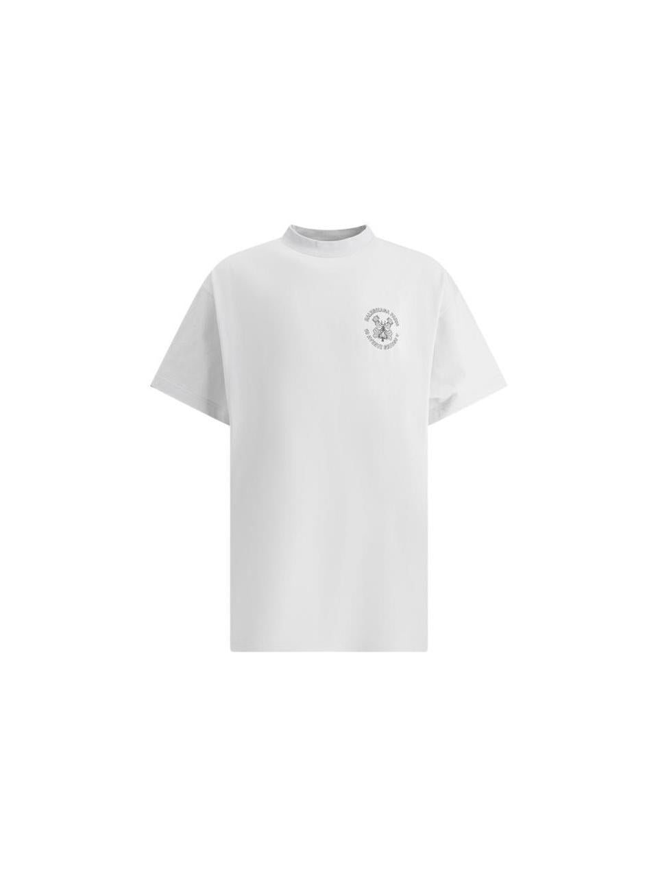 BALENCIAGA Logo Short Sleeve T-Shirt White Cotton Men