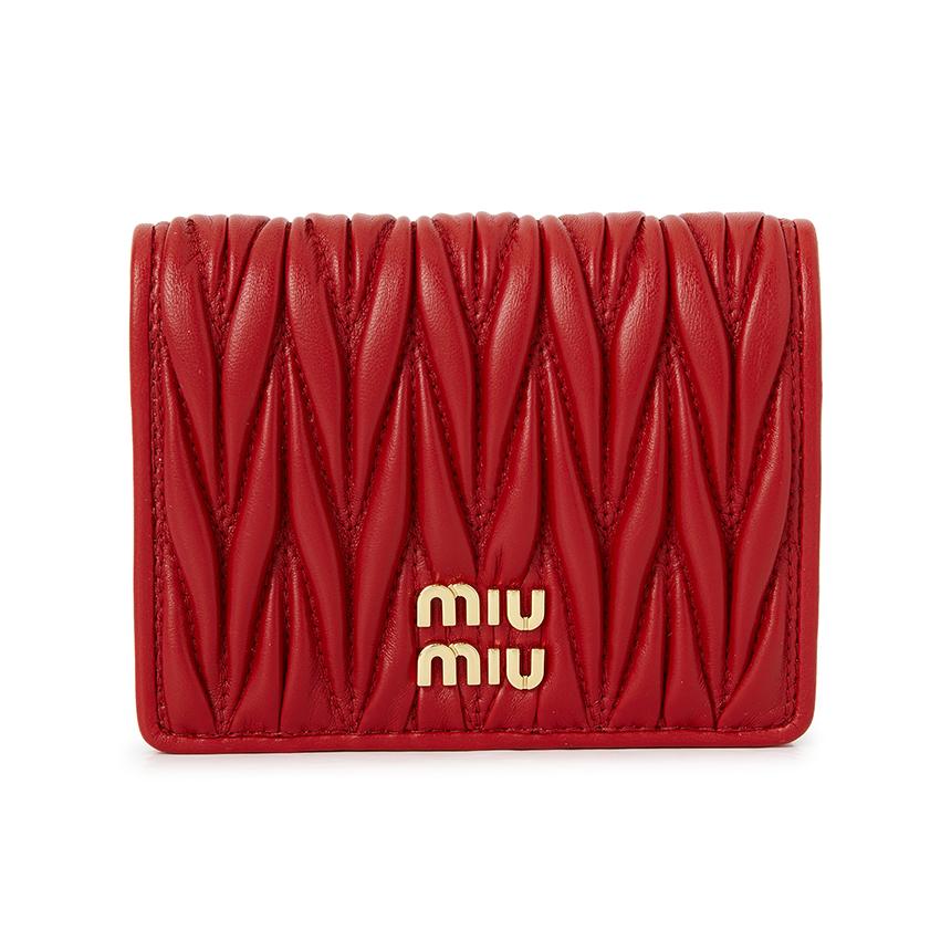Miu Miu Matelassé Leather Compact Wallet 5MV204 AFPP F0011