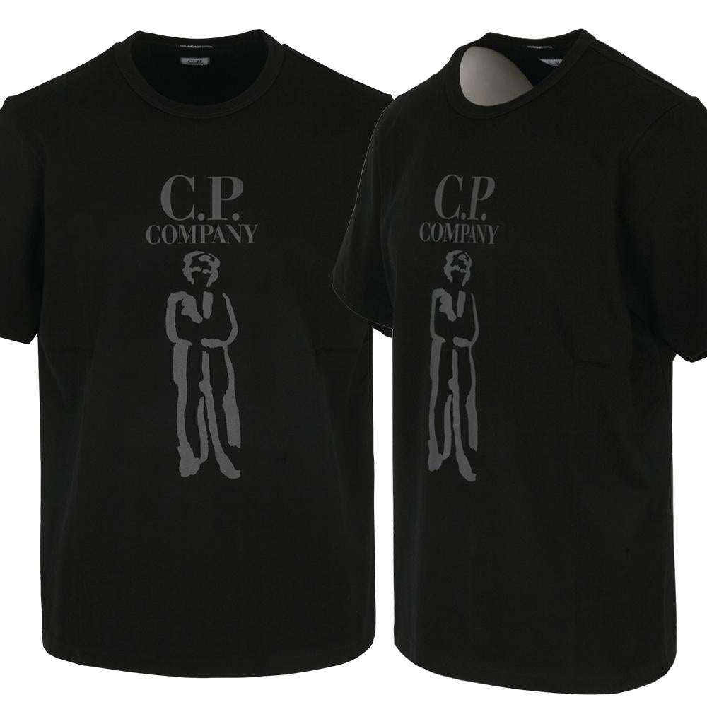 CP Company Mercerized Cotton Short Sleeve T-Shirt Black Men