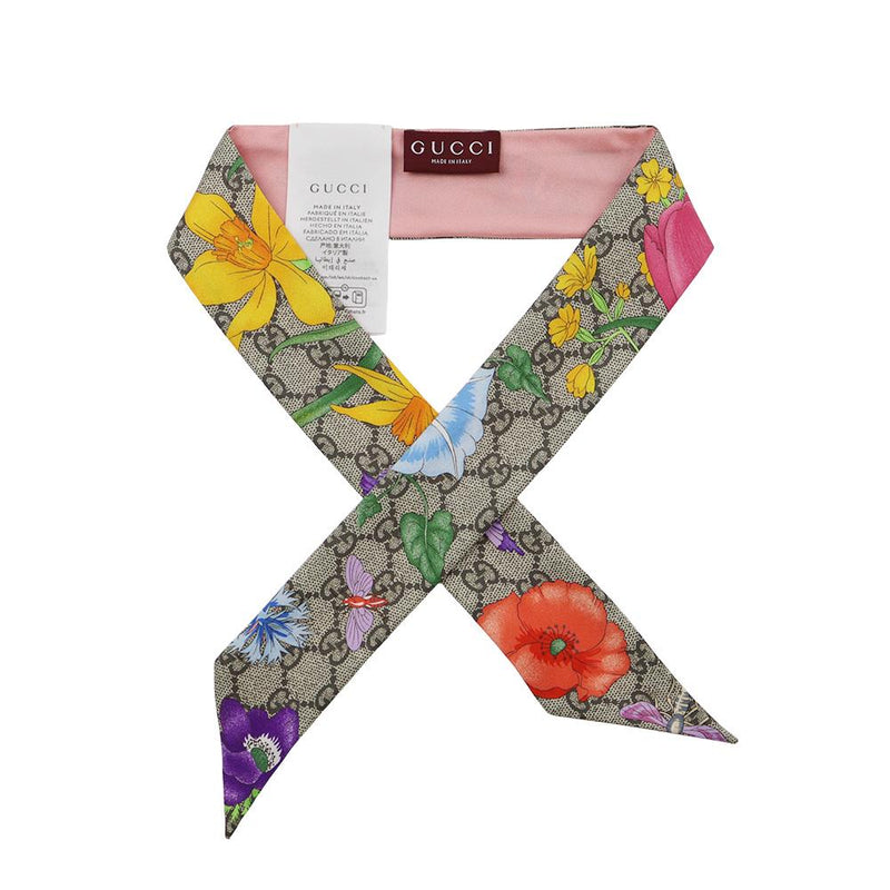 GUCCI Flora Print Silk Scarf