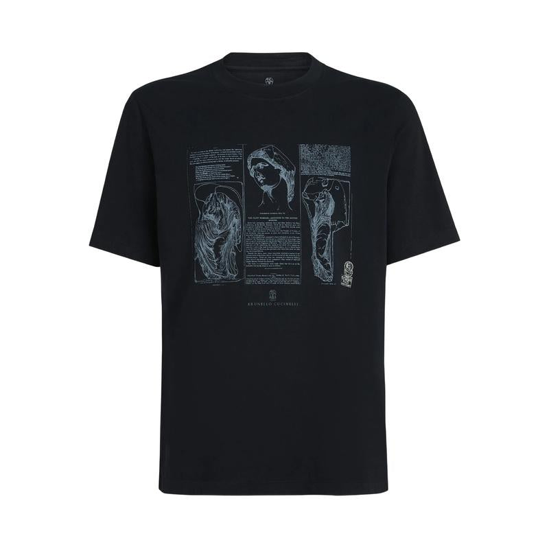 Brunello Cucinelli Men's Graphic Print Cotton Short-Sleeve T-Shirt