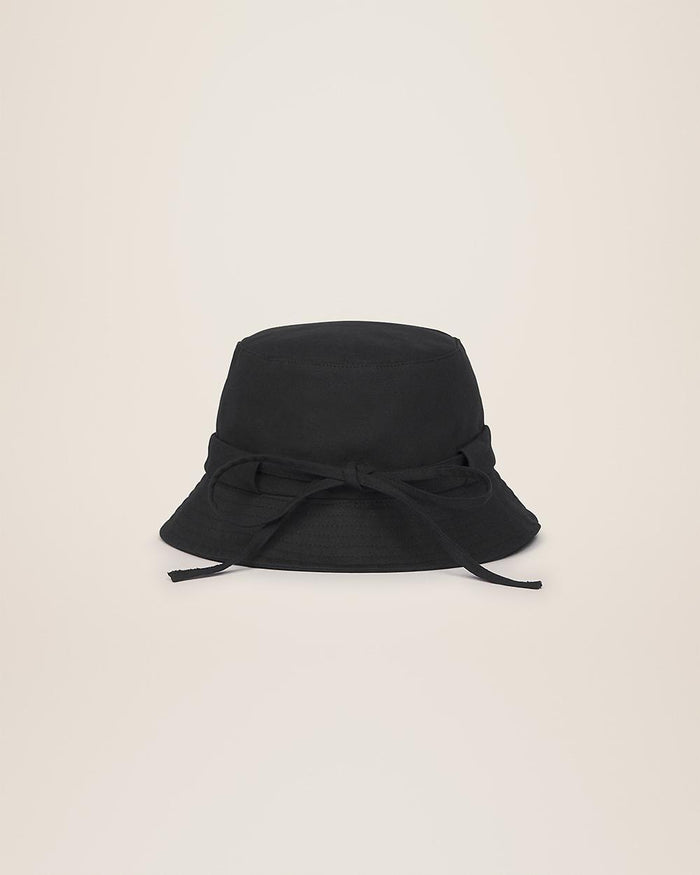 JACQUEMUS Le Bob Gado Bow Knot Bucket Hat Black