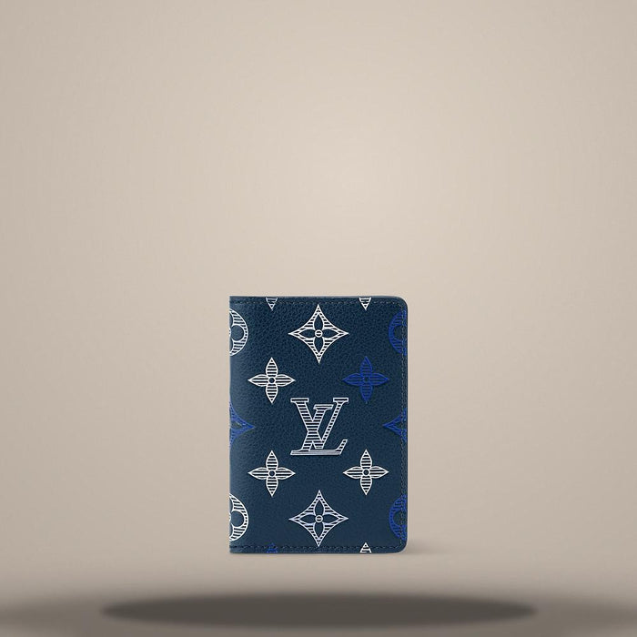 Louis Vuitton Navy Blue Pocket Organizer Card Holder Wallet