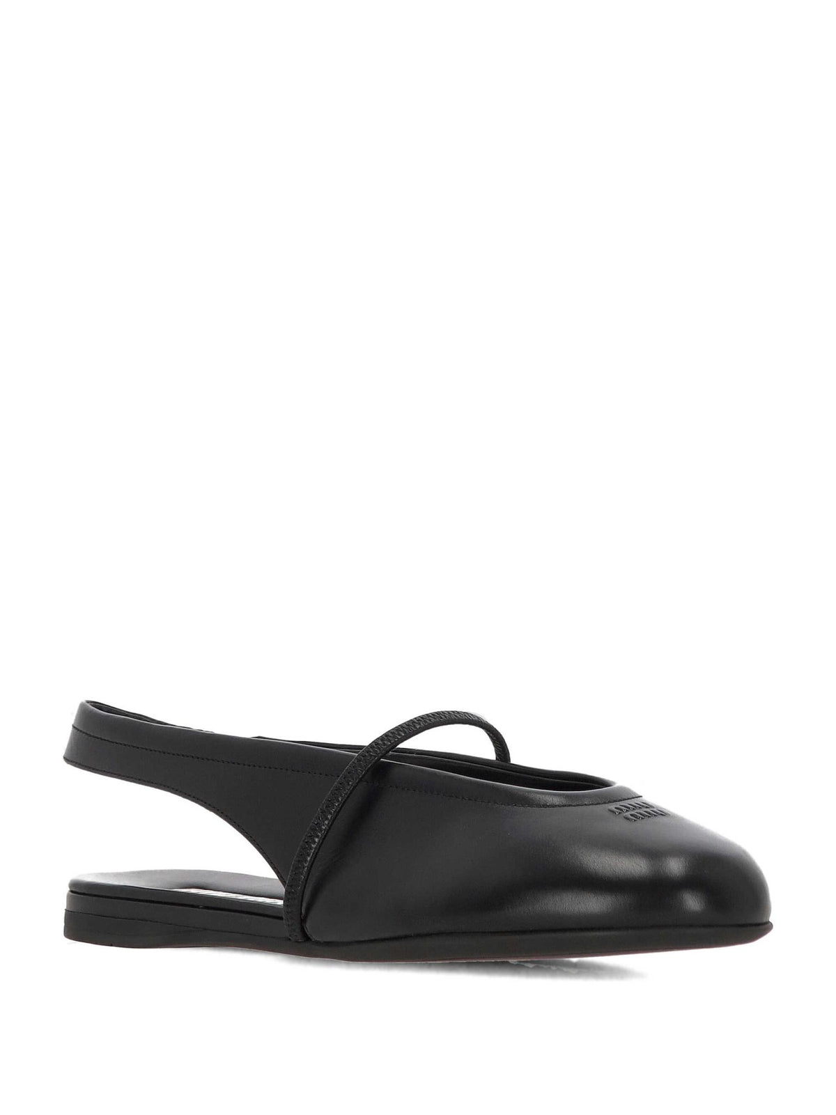 Miu Miu Black Leather Flat Shoes