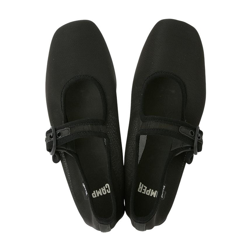 Camper Kaši Maiera Women’s Leather Flat Shoes Black