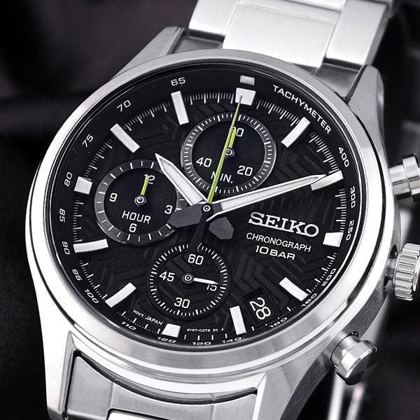 Seiko Chronograph 100m Water Resistant Casual Men’s Metal Watch SSB419 P1