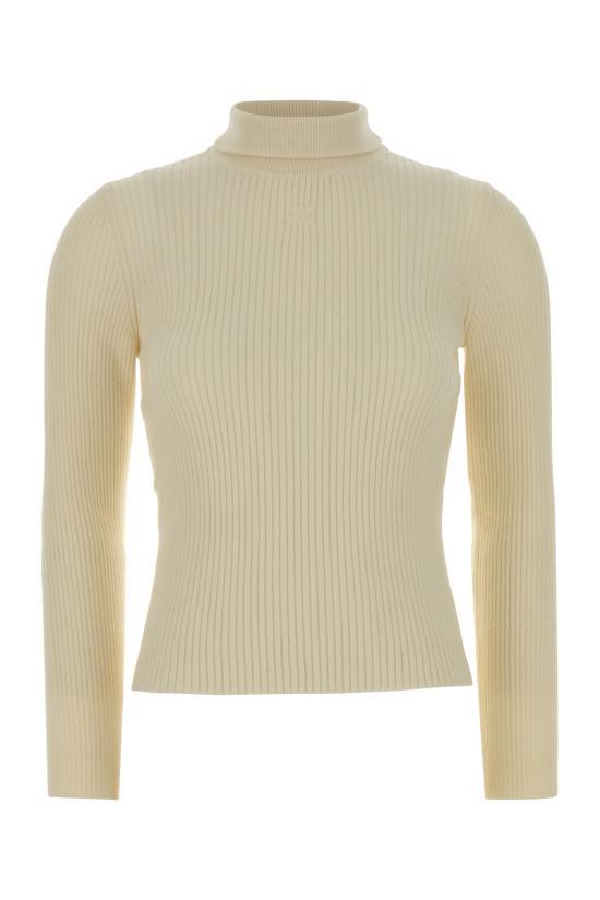 CELINE Striped Wool Turtleneck Sweater 2ADRF861Z01OW OFF WHITE DOM