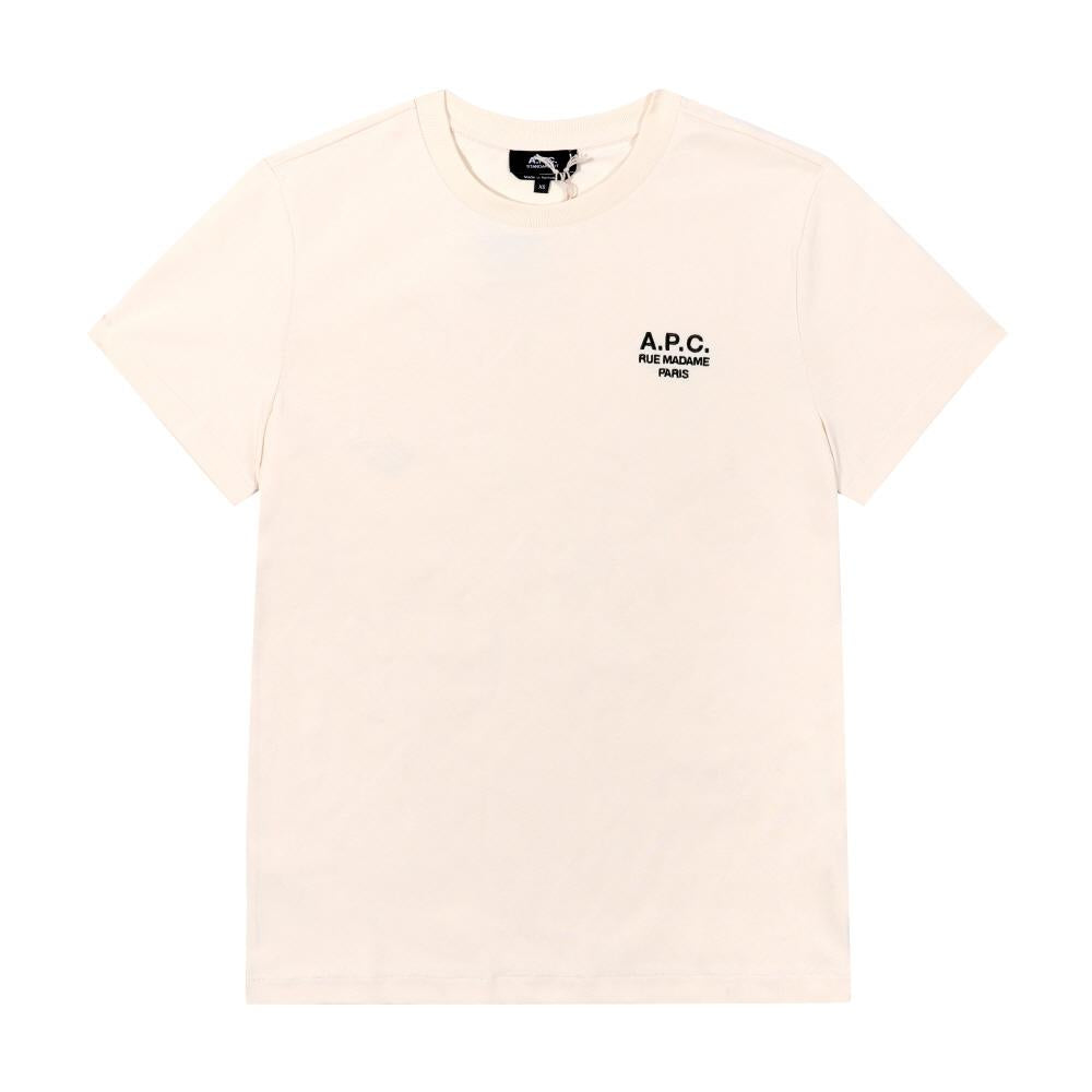 A.P.C. Unisex Short Sleeve T-Shirt Ecru Khaki M26388 ALJ ECRU KAKI