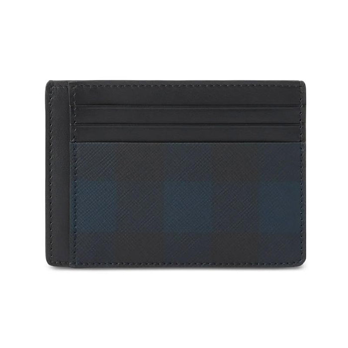 BURBERRY Black Leather Money Clip Card Wallet