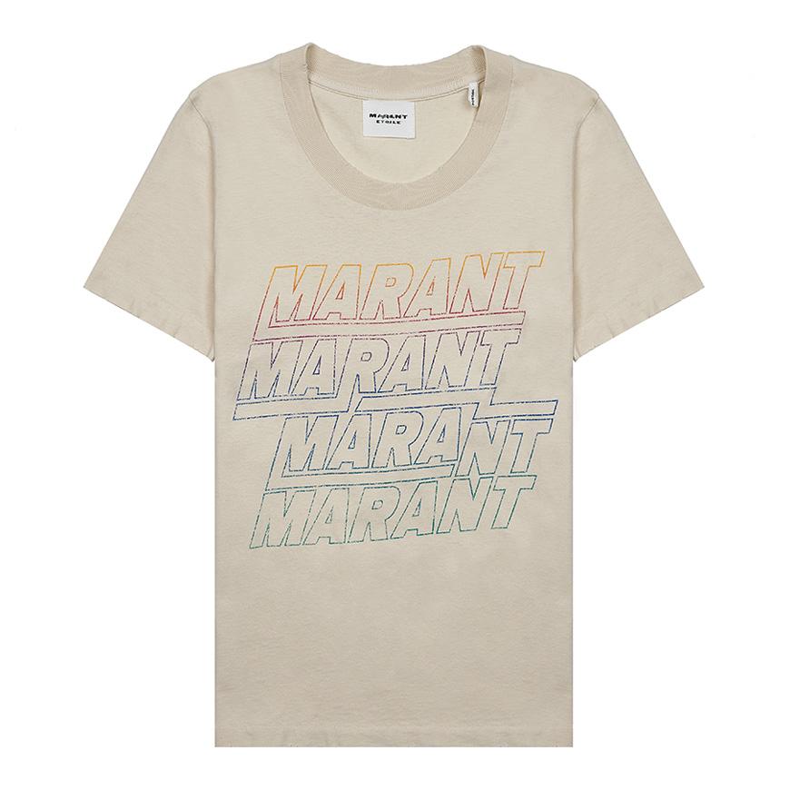 Isabel Marant Women’s Ziliani Logo T-Shirt White Cotton Tee