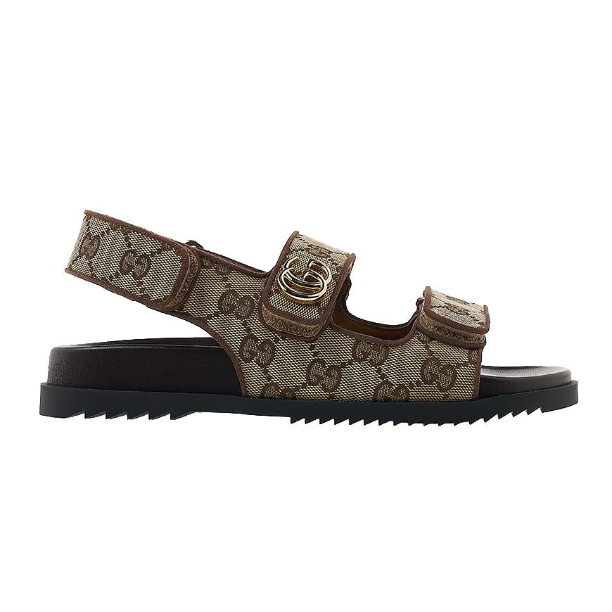 GUCCI Double G Canvas Sandals for Women 771575 G1730 9755