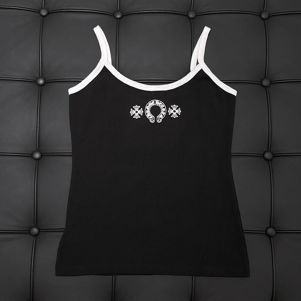 Chrome Hearts Horseshoe Logo Black Tank Top Sleeveless Shirt
