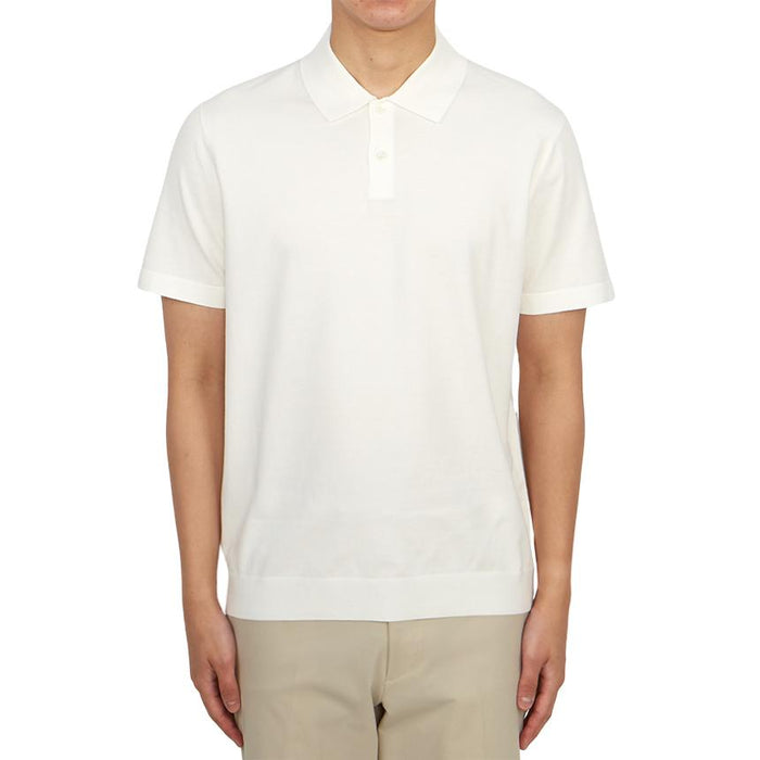 Theory Men’s Collared Short Sleeve Polo Shirt White Cotton