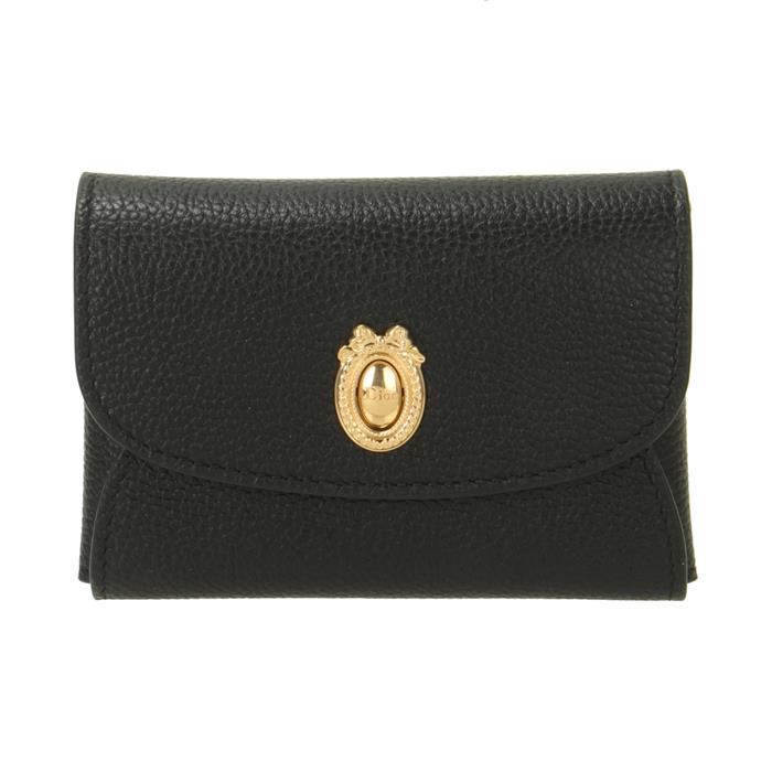 DIOR Medallion D-Riley Leather Card Holder Wallet Navy