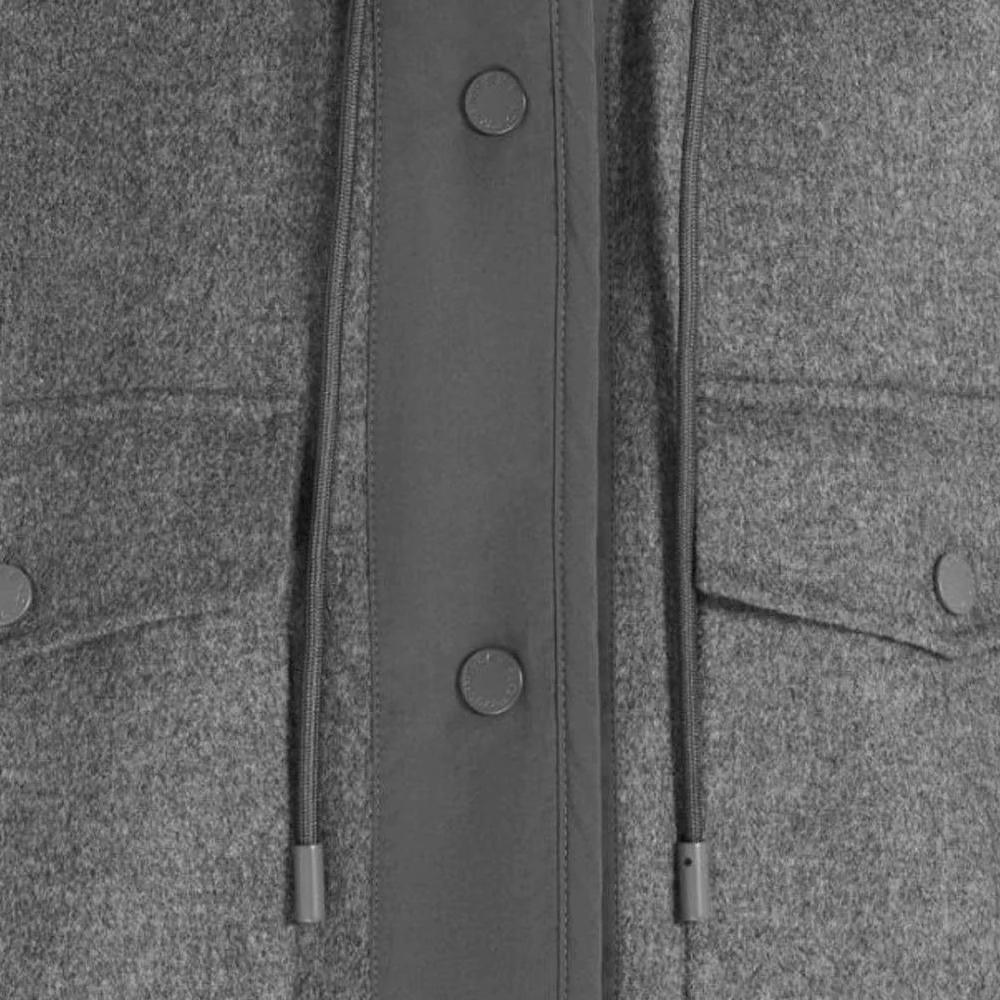 Max Mara Gray Double-Sided Wool Nylon Jacket 2515481011 039