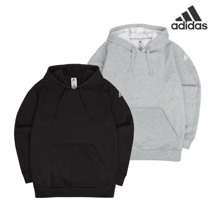 Adidas Unisex Fleece Pullover Hoodie Black Gray AD HD1