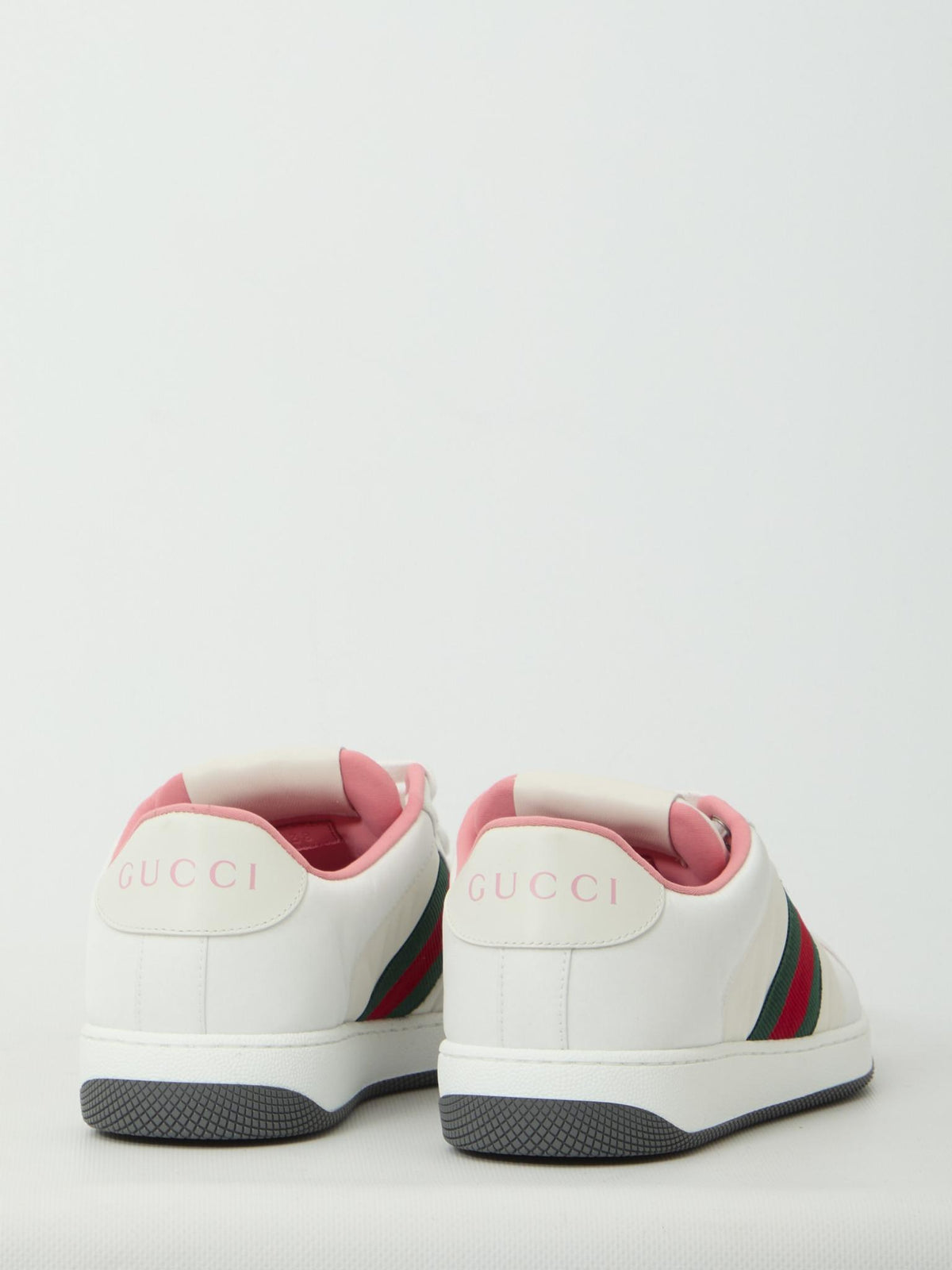 GUCCI White Leather Low Top Sneakers
